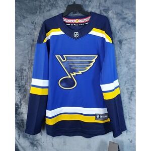 NWT Fanatics NHL St Louis Blues Men's Jersey Size Medium Blue Gold Embroidered